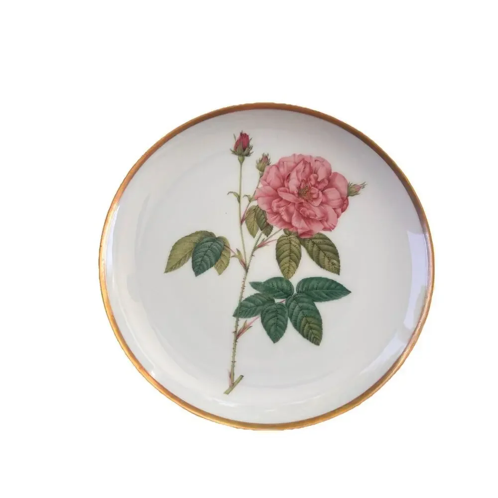 7 Vintage Hutschenreuther Germany Roses Of Redoute Plates Hamilton Collection